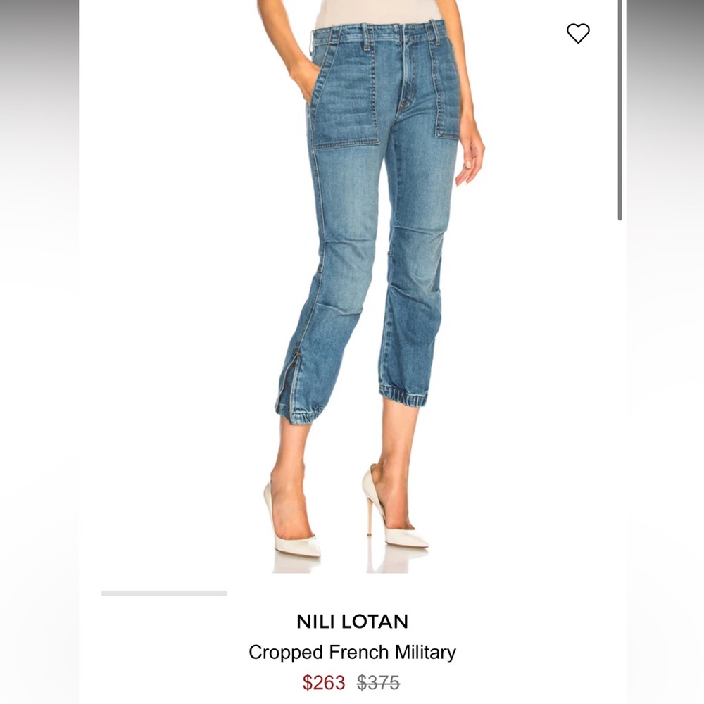 Nili Lotan Cropped French Military Jeans